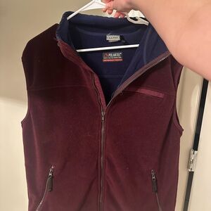 L.L. Bean Navy and Burgundy Polartec Jacket